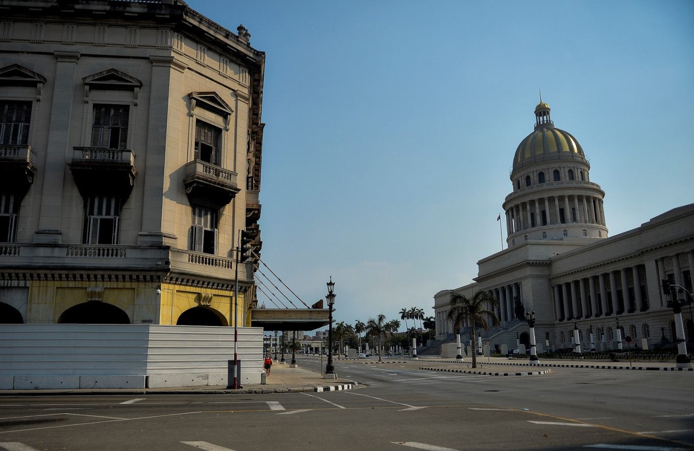 General view of an empty street near the Havana Capitol, Cuba on May 19, 2020, due to the COVID-19 coronavirus pandemic.General view of an empty street near the Havana Capitol, on May 19, 2020, due to the COVID-19 coronavirus pandemic.