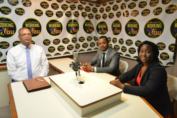 L-R: HOST LESROY WILLIAMS; DR. MATHIAS OFRE; MRS. LUCINE PEMBERTON-VAUGHAN L-R: HOST LESROY WILLIAMS; DR. MATHIAS OFRE; MRS. LUCINE PEMBERTON-VAUGHAN