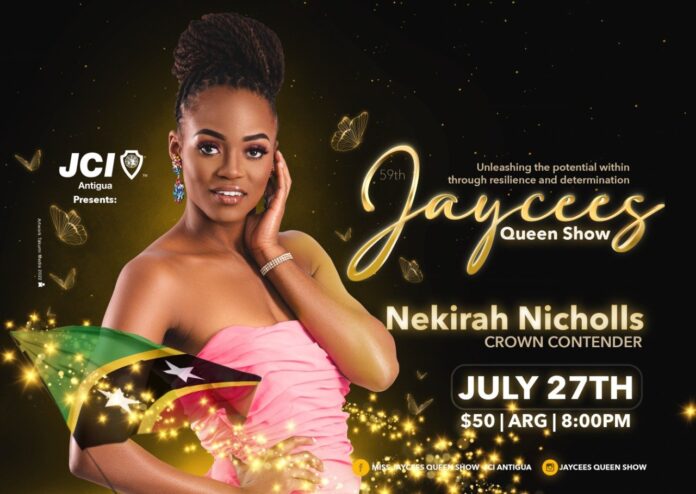 St. Kitts and Nevis' very own National Carnival Queen, Nekirah Nicholls is all set to compete in the Miss Jaycees International Queen. The pageant will be held in Carnival City, ARG, on Wednesday, July 27, 2022. St. Kitts and Nevis' very own National Carnival Queen, Nekirah Nicholls is all set to compete in the Miss Jaycees International Queen. The pageant will be held in Carnival City, ARG, on Wednesday, July 27, 2022.