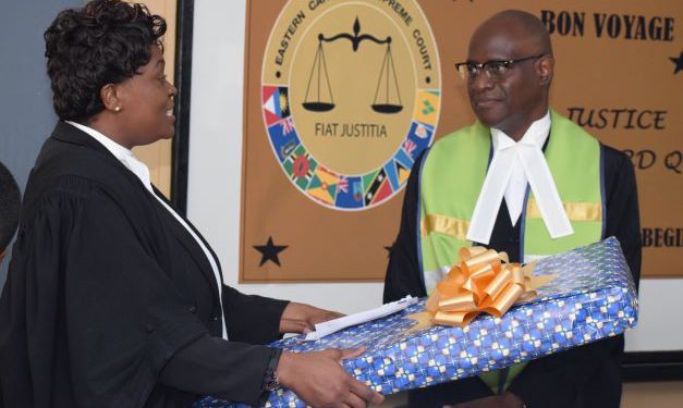 The entire legal fraternity in St Kitts and Nevis, senior government officials, and civil society bade farewell to Justice Trevor, after his tenure as the judge of St Kitts and Nevis High Court, during a ceremony held on July 25, Monday. The entire legal fraternity in St Kitts and Nevis, senior government officials, and civil society bade farewell to Justice Trevor, after his tenure as the judge of St Kitts and Nevis High Court, during a ceremony held on July 25, Monday.