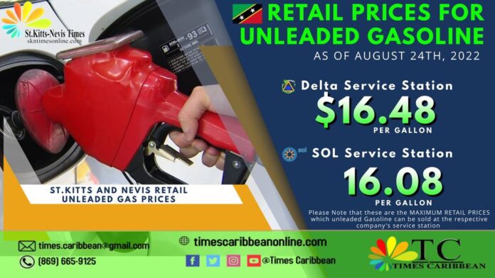 St Kitts and Nevis' Ministry of Finance of St Kitts and Nevis has announced the revised retail prices for Unleaded Gasoline. The government issued a press release on Tuesday, August 23, 2022. St Kitts and Nevis' Ministry of Finance of St Kitts and Nevis has announced the revised retail prices for Unleaded Gasoline. The government issued a press release on Tuesday, August 23, 2022.