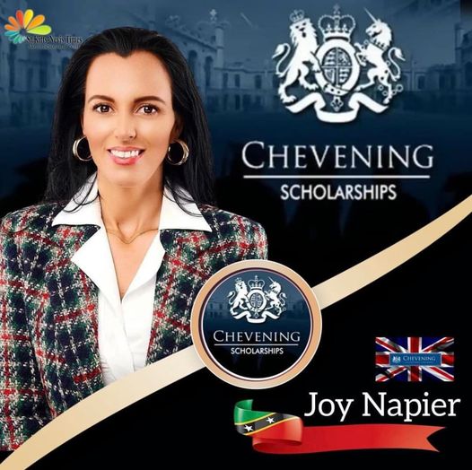 The recipients of 2022 Chevening scholarships for Barbados and the eastern Caribbean were officially announced on August 25, 2022. Joy Napier of St Kitts and Nevis won this year’s scholarship The recipients of 2022 Chevening scholarships for Barbados and the eastern Caribbean were officially announced on August 25, 2022. Joy Napier of St Kitts and Nevis won this year’s scholarship