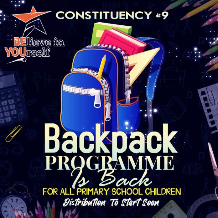 The Premier of Nevis Mark Brantley has announced his intention to re-start the Believe In yourself Back-pack programme. Under this programme, he has planned to start the Back-pack initiative for all the primary school children from constituency #9. The Premier of Nevis Mark Brantley has announced his intention to re-start the Believe In yourself Back-pack programme. Under this programme, he has planned to start the Back-pack initiative for all the primary school children from constituency #9.