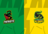 CPL 2022: In the 17th match of the tournamnent, Saint Kitts and Nevis Patriots were faced with Jamaica Tallawahs. They managed to secure their second victory in the CPL 2022 Tournament by 8 wickets by the DLS Method. 