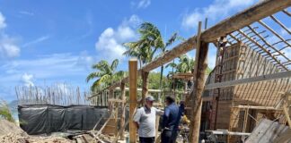 The Premier of Nevis and leader of the Concerned Citizens Movement, Mark Brantley, visited the Paradise Beach Resort in Nevis on Tuesday, September 20, 2022, to check on the progress of the new restaurant after the old property was destroyed due to a fire accident. 