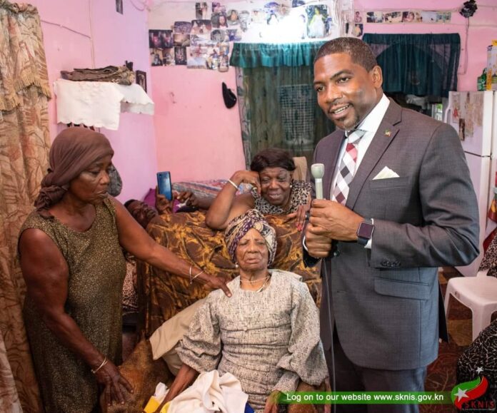 Prime Minister of St Kitts and Nevis, Dr Terrance Drew, visited the newest Centenarian of St Kitts and Nevis, Ms Frances Ann Prince.