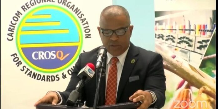 IMG-20221010-WA0006-750x375 The Director of St Kitts and Nevis Bureau of Standards (SKNBS) and Chairman of the CARICOM Regional Organisation for Standards and Quality (CROSQ) Council, Stuart LaPlace, addressed the 41st Meeting of the Council of CROSQ in Barbados on Monday, October 10.