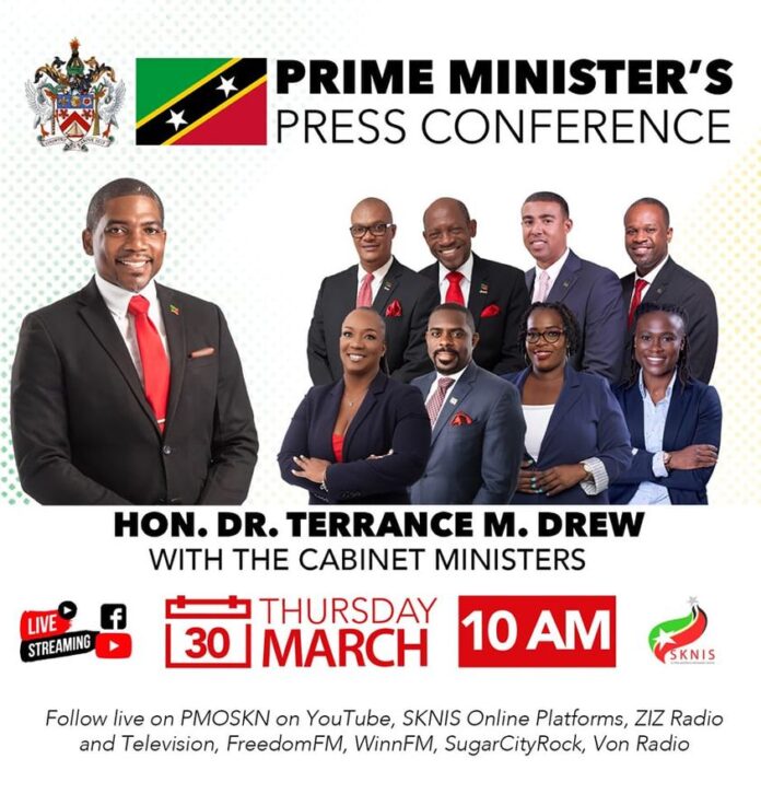 337897329_588930023268276_5444419703536987217_n PM Terrance Drew to host monthly Press Conference with Federal Cabinet of SKN, Image Courtesy: facebook