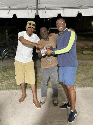 The 4th place winners of the Easter Domino Tournament, Bath Village