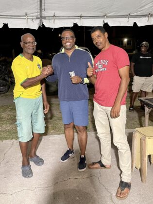 The 3rd place winners of the Easter Domino Tournament, Bath Village