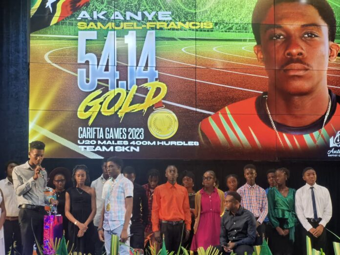 WhatsApp Image 2023-04-23 at 22.37.47 ddd Akanye Samuel-Francis honored for bringing Gold Medal in CARIFTA 50 at Diplomatic Week, Image Courtesy: Facebook