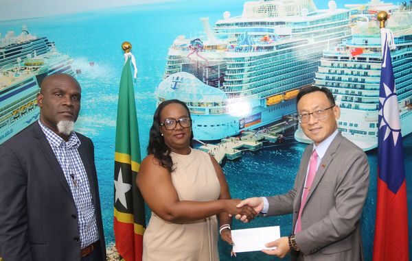344852148_213473138089791_8907691073390460171_n Marsha Henderson recieves sponsor cheque from ROC (Taiwan) for St Kitts Music Festival, Image: St Kitts Music Festival, Facebook