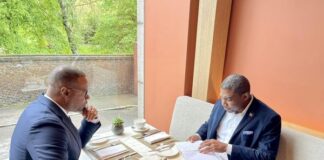 Premier Mark Brantley interacts one-on-one with PM Drew, discusses National issues, Image Courtesy: facebook