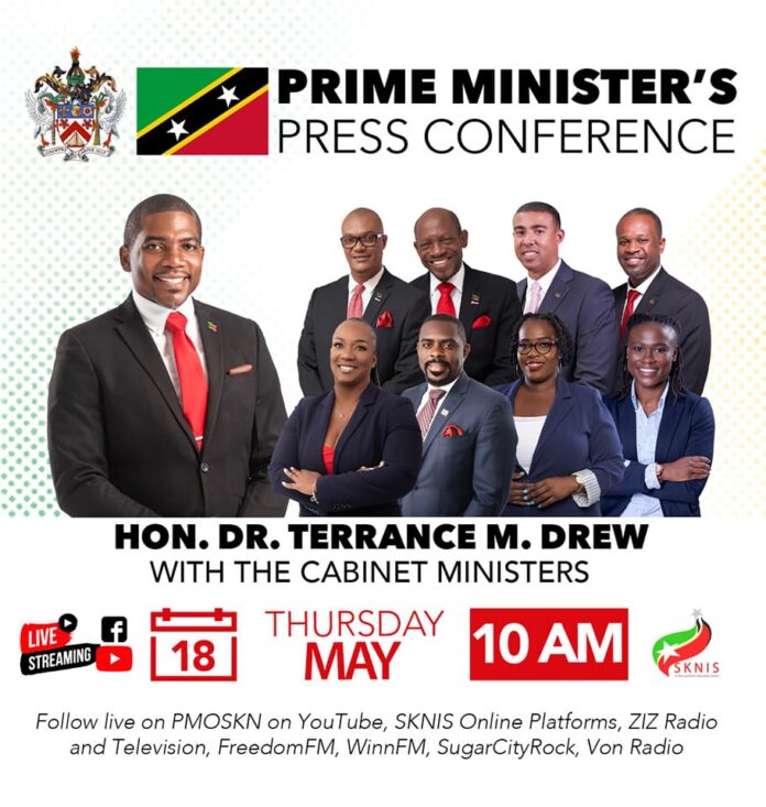 346965047_158439993655820_748579022716439476_n The Prime Minister Dr Terrance Drew will interact with the media members during a press conference. The other members of his government will also be present at the venue to address the questions of the media. The press conference will be hosted on Thursday, May 18. 2023. The prime Minister of St Kitts and Nevis hosts regular meetings and interactions with the media members to keep the people of the country. The Prime Minister's office sent invitations to all St Kitts and Nevis media houses to attend the meeting with the Prime Minister. This is the fifth edition of the press conference with the country's prime minister. The meeting will be held at the NEMA Conference Room on Thursday, May 18, 2023. The interaction will commence at 10:00 AM. The Prime Minister is hosting the event intending to foster engagement and dialogue between the media and the Ministers of Government, to create awareness and provide an update on the major developments within the Federation, and to address areas of concern within the public. The office of the Prime Minister, Dr Terrance Drew, has urged the media representatives interested in participating to enter the venue by 9.30 AM to facilitate an early start. Meanwhile. The office of the Prime Minister has asserted that to assist the media better and ensure that your concerns and questions are addressed, we kindly ask that you submit topics of interest by tomorrow, Wednesday, May 17 12:00 PM. This will allow the concerned ministers to be ready to address the questions satisfactorily so that. The Prime Minister and the other government members will talk about the various developmental initiatives the government take on for the country's benefit. The Prime Minister of St Kitts and Nevis, Dr Terrance Drew hosts regular meetings with the country's people and the government's members. They are expected to talk abouy the various initiatives and plans that the government will introduce in the future and provide updates on the ongoing products and plans, Image Courtesy: facebook