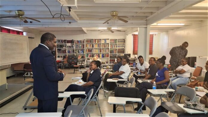 PM Terrance Drew encourages EMT Staff ahead of Second phase of training, Image Courtesy: Facebook