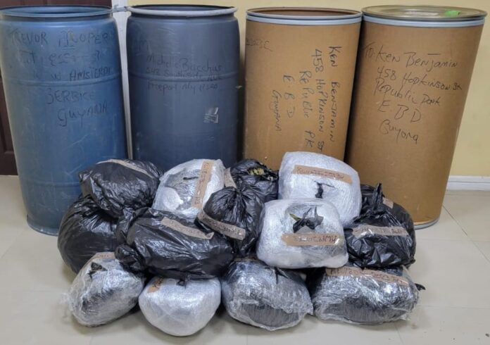 Guyana Police at 4B recovers narcotics worth 18M, arrest two, Image Courtesy: facebook