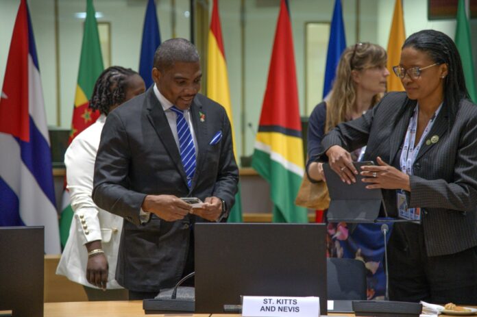 WhatsApp Image 2023-07-18 at 12.03.30 PM Terrance Drew and delegation participates in EU-CELAC Summit, Image Courtesy: Facebook