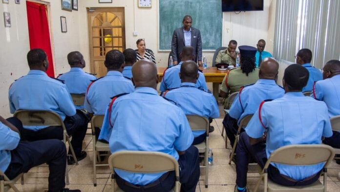 PM Terrance Drew applauds firefighters on promotions, Image: facebook