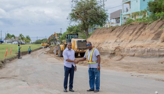 PM Drew expresses delight to see progress of St Peter’s Road Rehabilitation Project