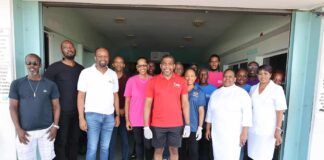 St Kitts and Nevis:- PM DR TERRANCE DREW visited JNF hospital with his wife.