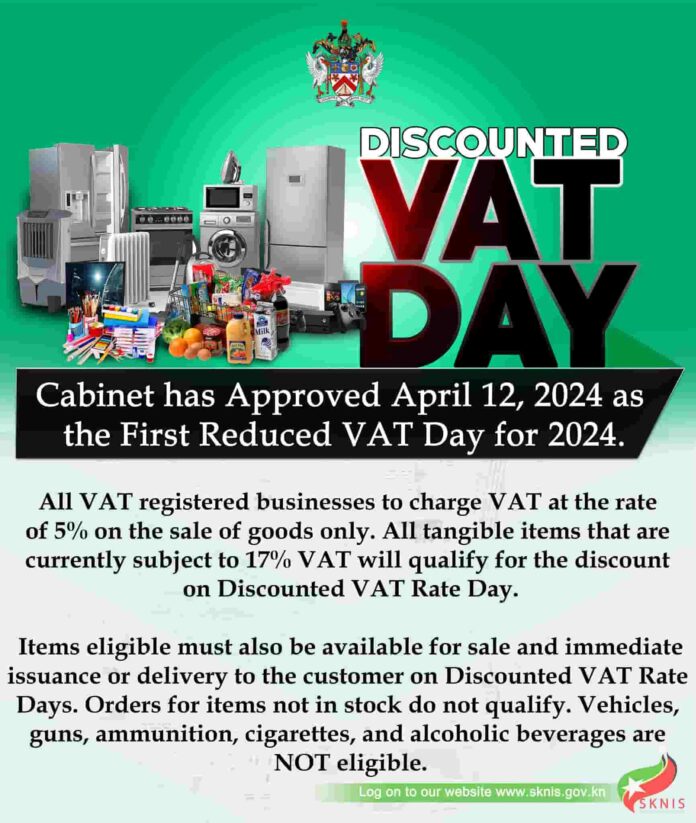 Cabinet approves 12 April 2024 as the First Reduced VAT Day for 2024