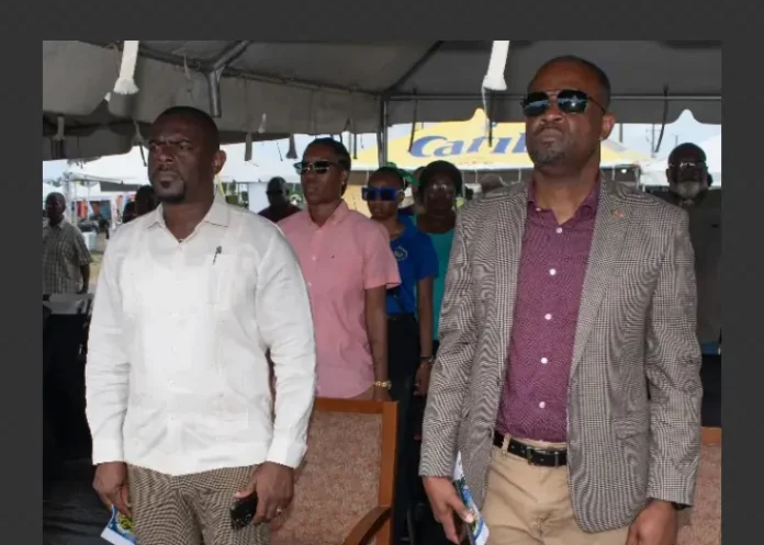 In picture: Agriculture Minister, Samal Duggins and Konris Maynard during Open Day. (Credits: St.Kitts and Nevis Information Service - SKNIS, Facebook) In picture: Agriculture Minister, Samal Duggins and Konris Maynard during Open Day. (Credits: St.Kitts and Nevis Information Service - SKNIS, Facebook)