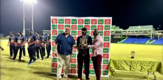 Minister Samal Duggins congratulated the winning team Molineaux Blue Runners. (Credits: Samal Duggins, Facebook)