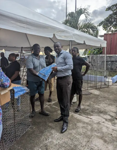 Minister Duggins provides tools for sustainable fishing. (Credits: Samal Duggins, Facebook)