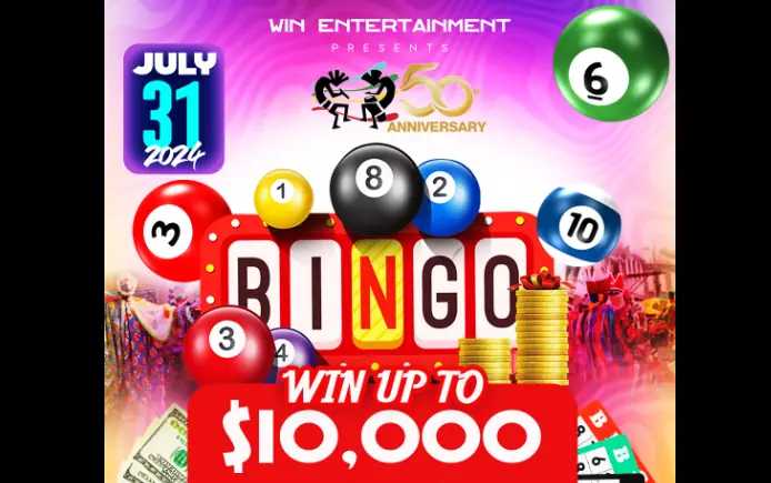 Win Entertainment presents Bingo Card Games to celebrate Nevis Culturama 50. (Credits: Nevis Culturama Festival, Facebook) Win Entertainment presents Bingo Card Games to celebrate Nevis Culturama 50. (Credits: Nevis Culturama Festival, Facebook)