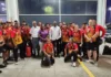 Papua New Guinea cricketers with Sports Minister Duggins. (Credits: Samal Duggins, Facebook)