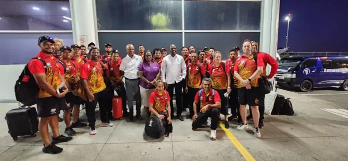 Papua New Guinea cricketers with Sports Minister Duggins. (Credits: Samal Duggins, Facebook)