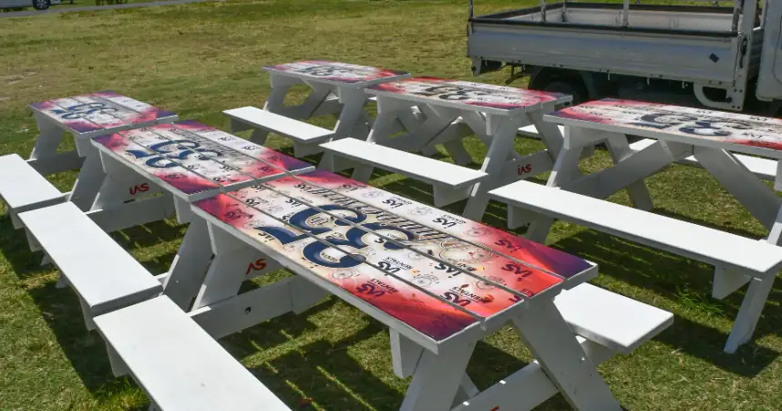 Six benches donated by Island Auto Supplies. (Credits: St.Kitts and Nevis Information Service - SKNIS, Facebook)
