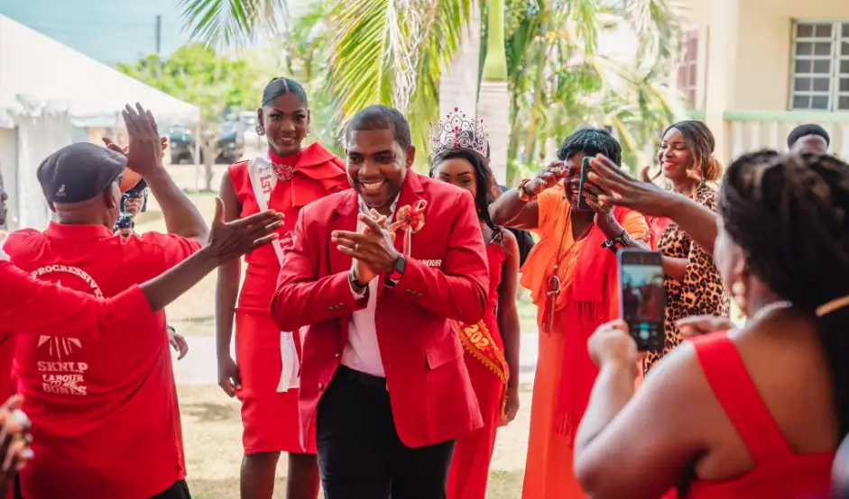 The leader of St. Kitts and Nevis at 92nd Conference of SKNLP. (Credits: Terrance Drew, Facebook)