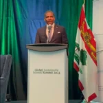 PM Drew at Global Sustainable Island Summit. (Credits: St.Kitts and Nevis Information Service – SKNIS, Facebook)