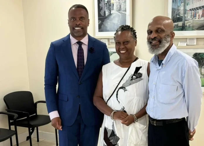 Howard Pain’s paintings unveiled at Nevis Social Security Building. Credits: Facebook.