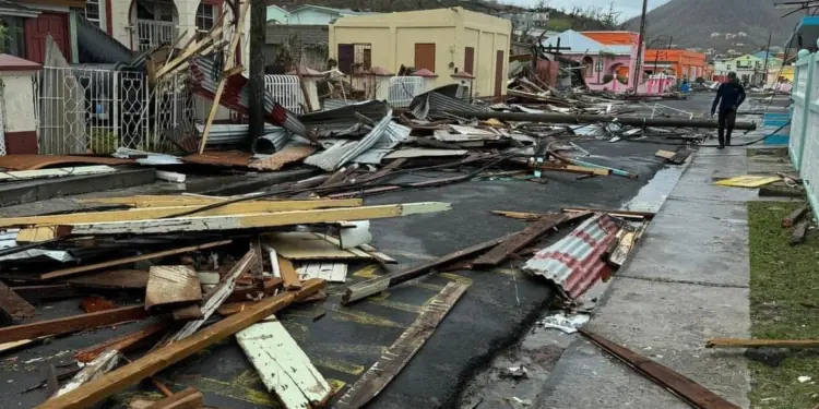 Damage done by the Hurricane Beryl in St. Vincent Union Island. Credits: SKNIS.