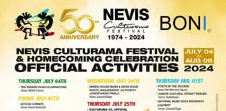 Official Calendar of events for Nevis Culturama 50 unveiled. Credits: Facebook.