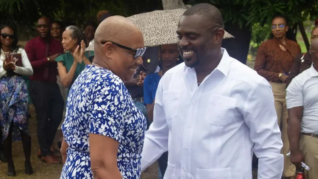 Governor General, Dame Marcella Liburd and Agriculture Minister Samal Duggins at the Tree Planting Ceremony. Credits: Facebook.