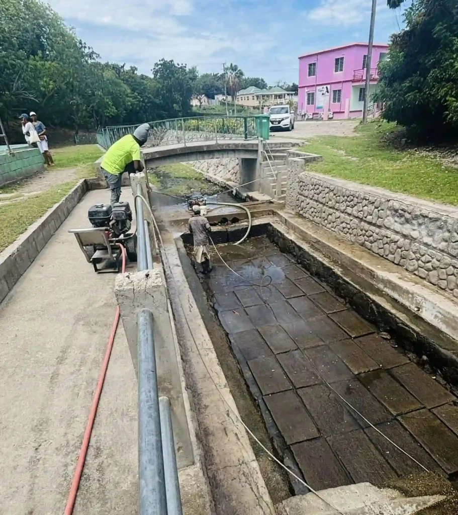 Insights from the massive renovations being done at the Bath Stream in Nevis. Credits: Facebook.