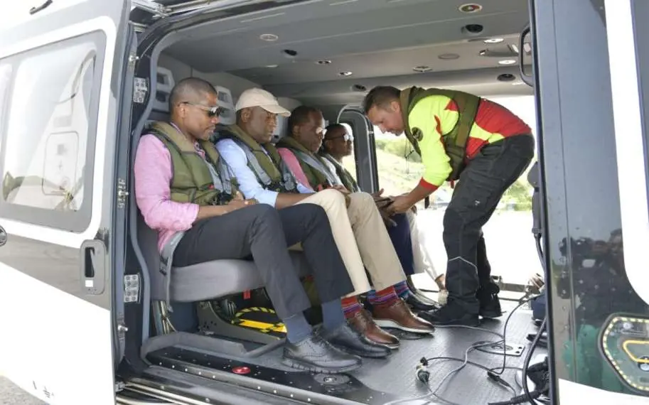 The delegation made a visit to assess the damage and evaluate the affected communities. Credits: SKNIS.