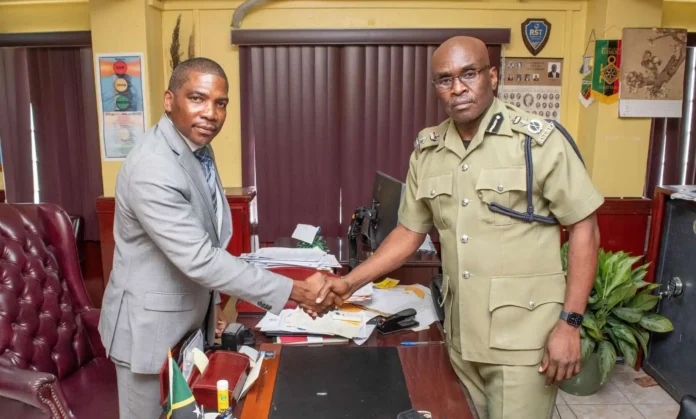 image - 2024-08-20T162600.268 PM Drew meets Commissioner James Sutton for Updates on Security Matters. Credits: SKNIS.