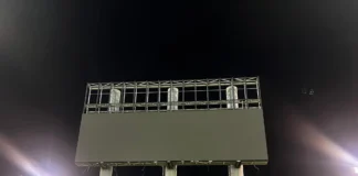 New Jumbotron installed at Warner Park Cricket Stadium. Credits: Facebook.