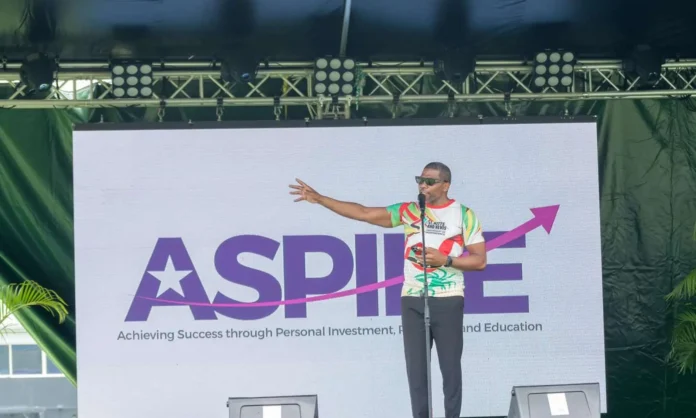 PM Drew launches ASPIRE Programme at Independence Youth Rally. Credits: Facebook.