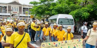 People in Hundreds Join Inaugural Independence Youth Rally.