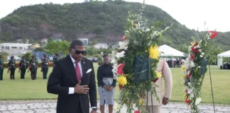 PM Terrance Drew addresses St Kitts and Nevis on National Heroes Day. Credits: SKNIS.