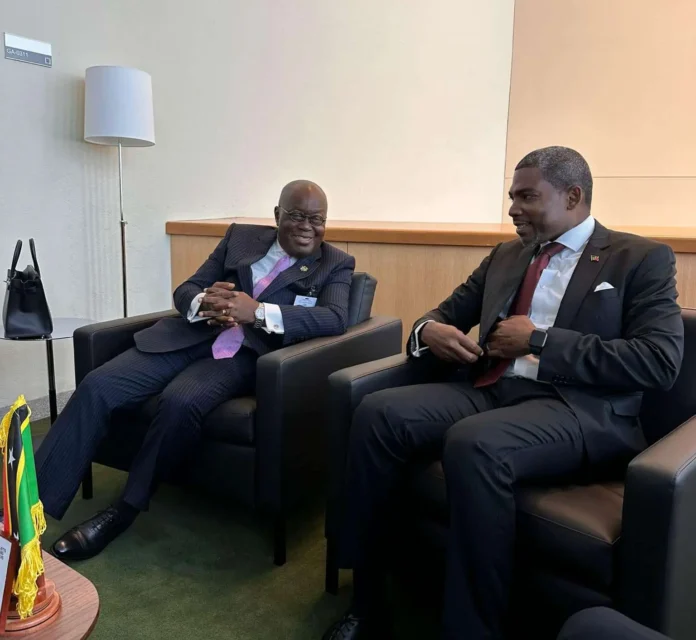 PM Drew Engages in Bilateral Talks with President of Ghana.