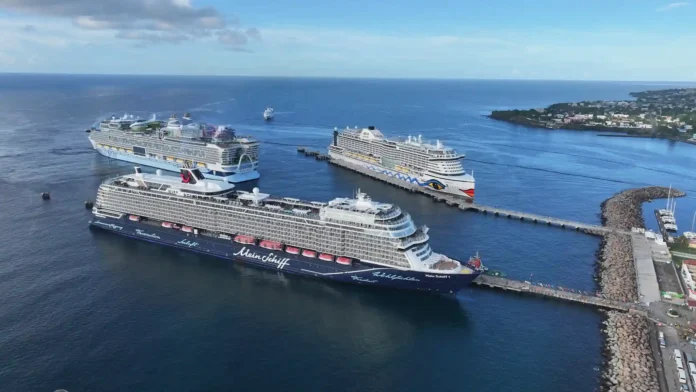 St Kitts and Nevis Buzzes with Tourists as Five Cruise Vessels Arrive Together.