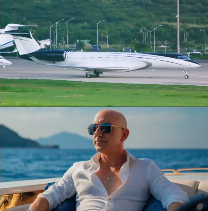Jeff Bezos spotted in St Kitts and Nevis, landing in his Private G700 Jet