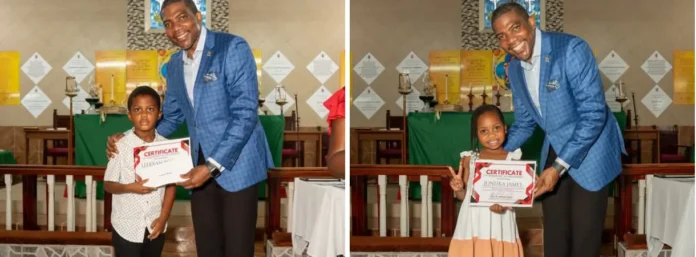 Screenshot_20250816-035650.Facebook Prime Minister Dr Terrance Drew presented scholarships to 103 students from 8 high schools and primary schools in his constituency.