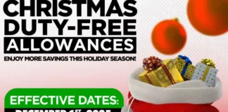Government announces Christmas Duty Free Allowances, Image: facebook